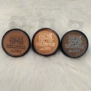 Maybelline Color Tattoo Pure Pigments 24hr Eyeshadow Bronze, Brown, Buff&Tuff